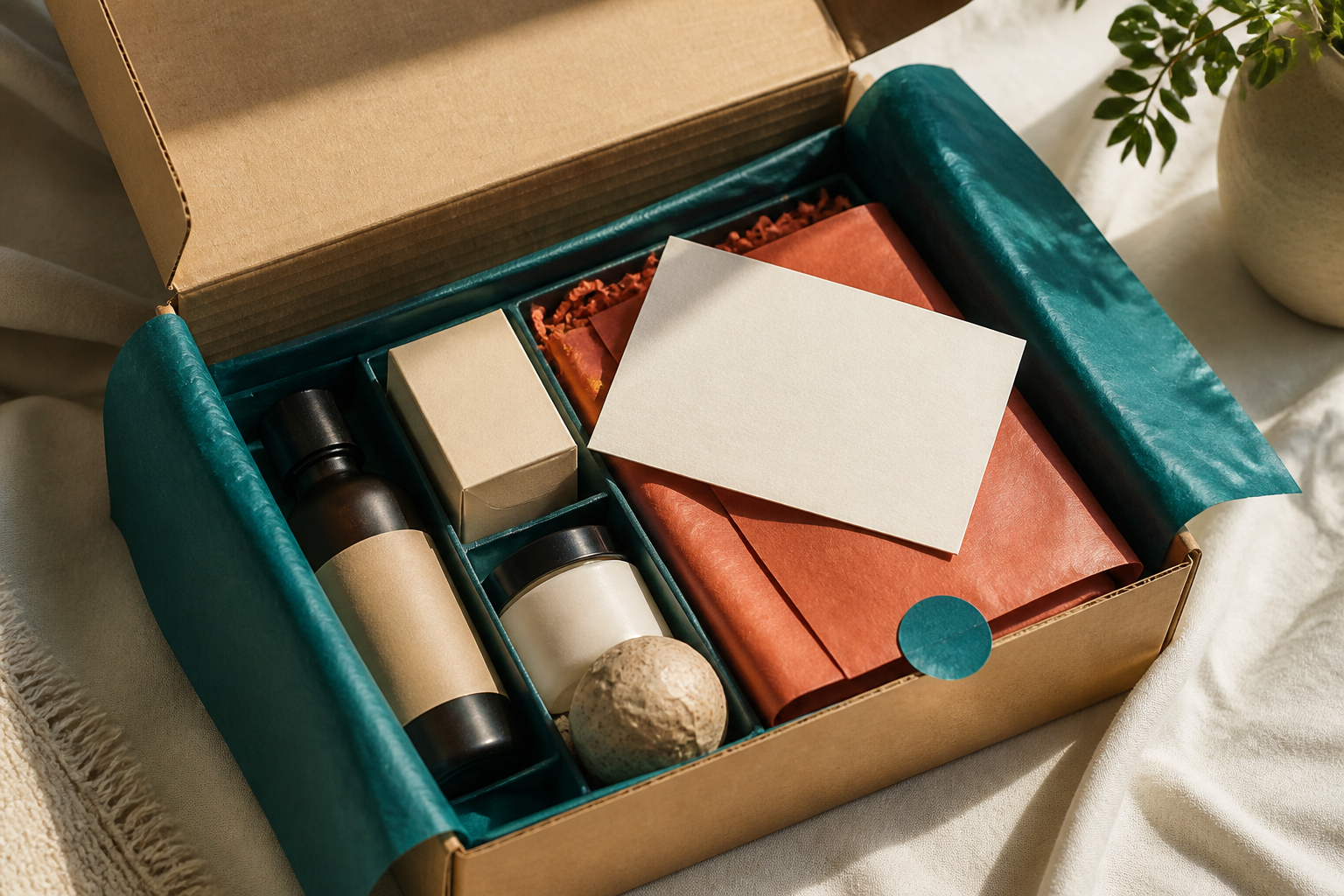 Markenbezogenes Unboxing einer Abo-Lieferung