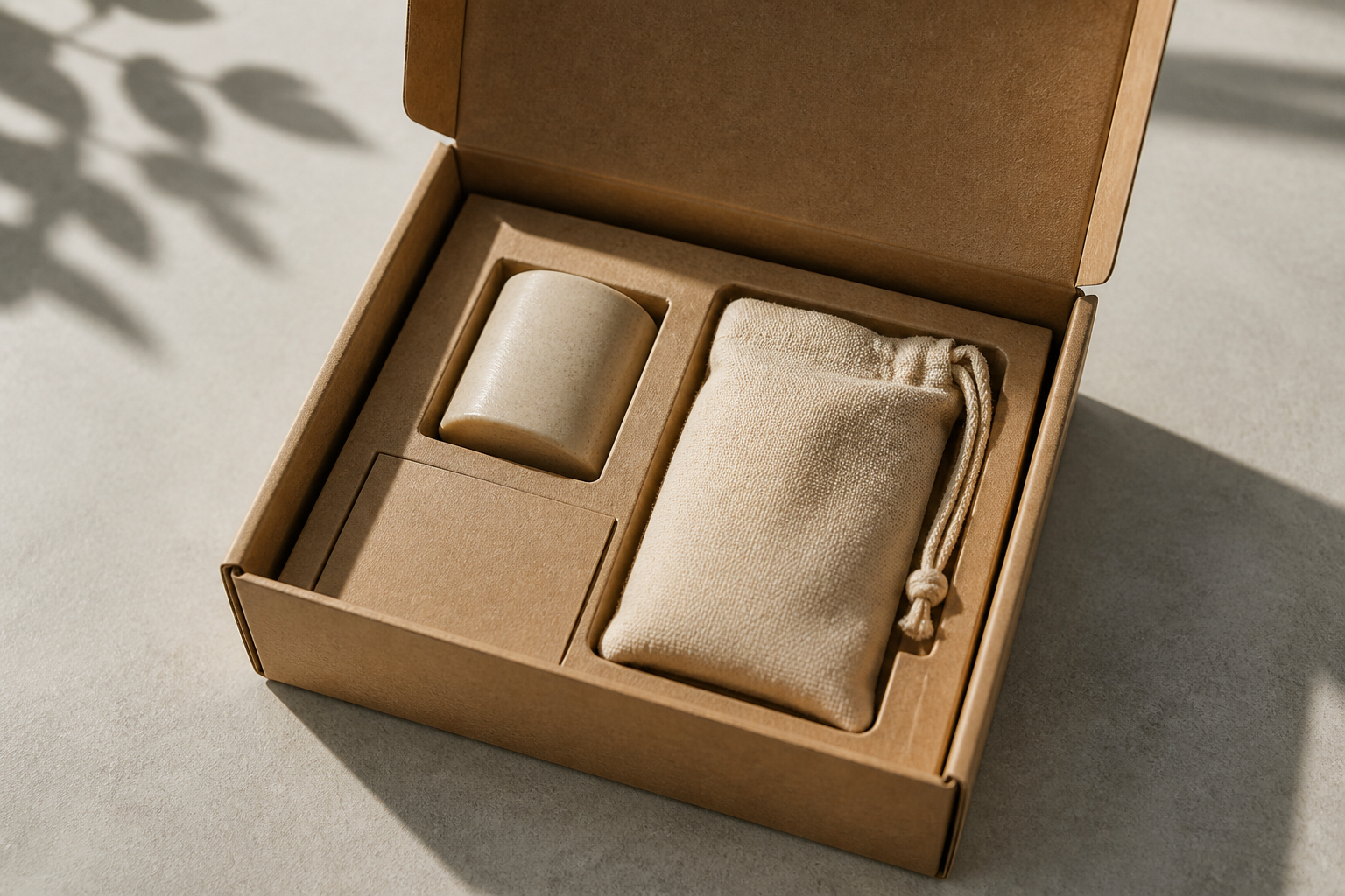 Ressourcenschonend verpackte Produktprobe im passenden Versandkarton
