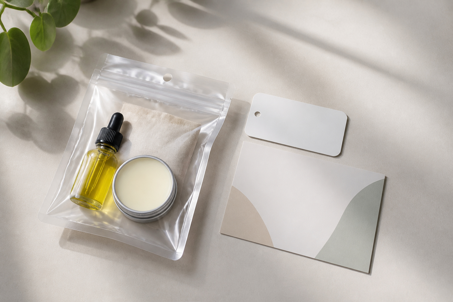 Transparenter Druckverschlussbeutel für eine professionell verpackte Produktprobe