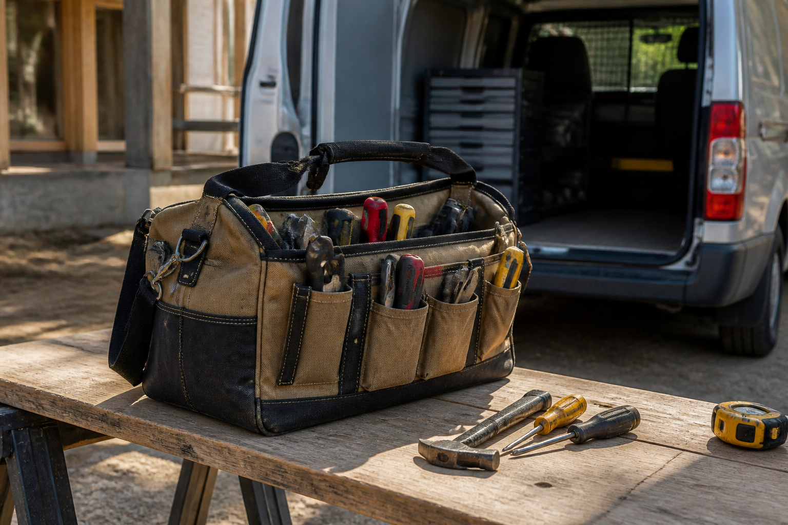 Werkzeugtasche als B2B-Werbegeschenk für einen Handwerkskunden