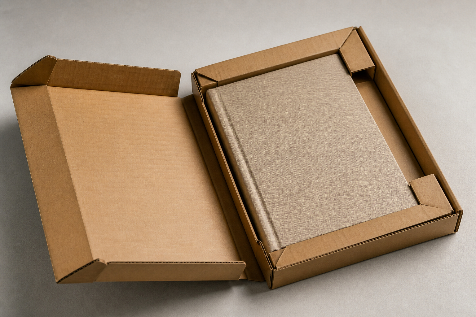 Buch sicher in einer Wellpapp Versandtasche verpacken
