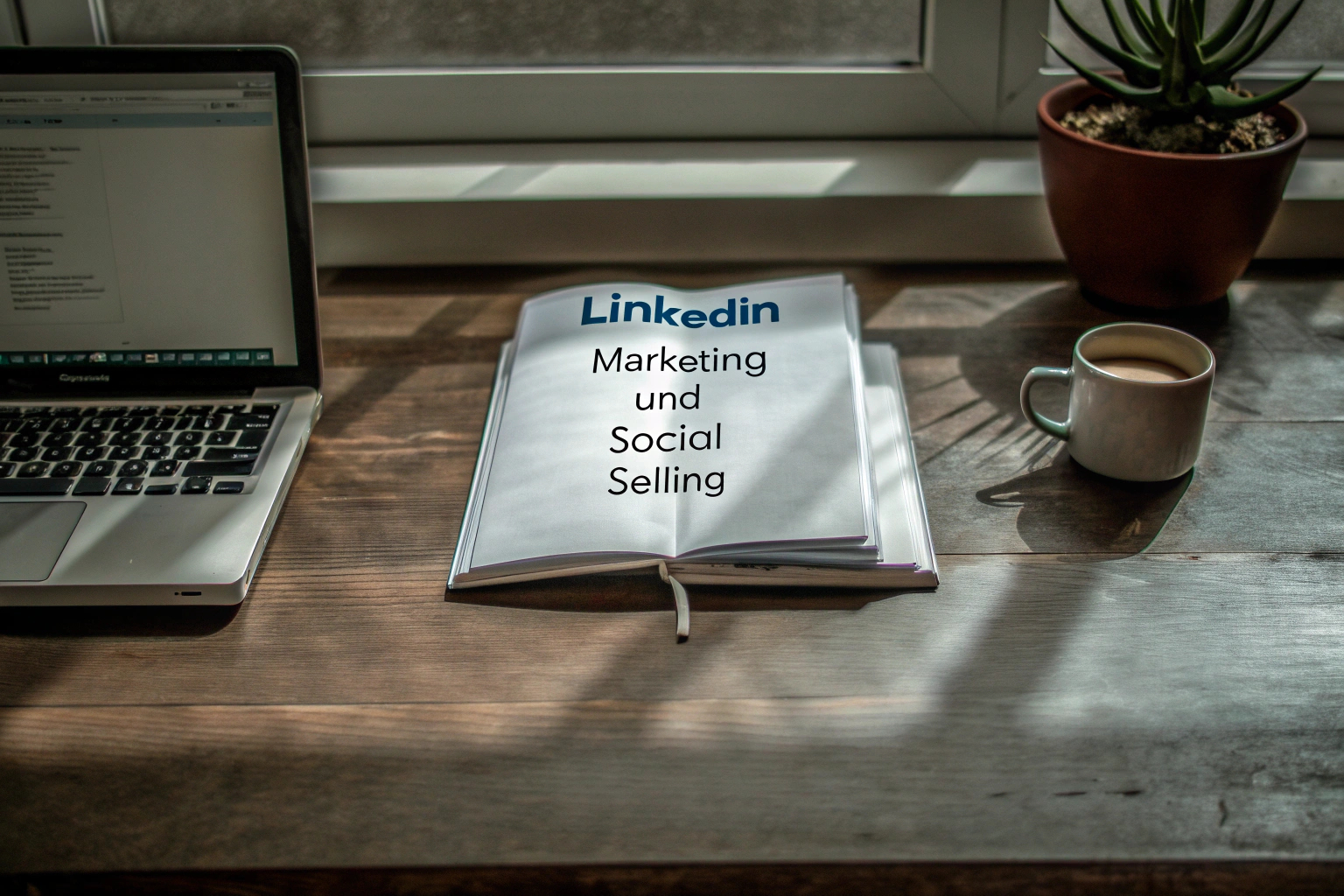 Buch LinkedIn Marketing und Social Selling in der Hand eines Lesers