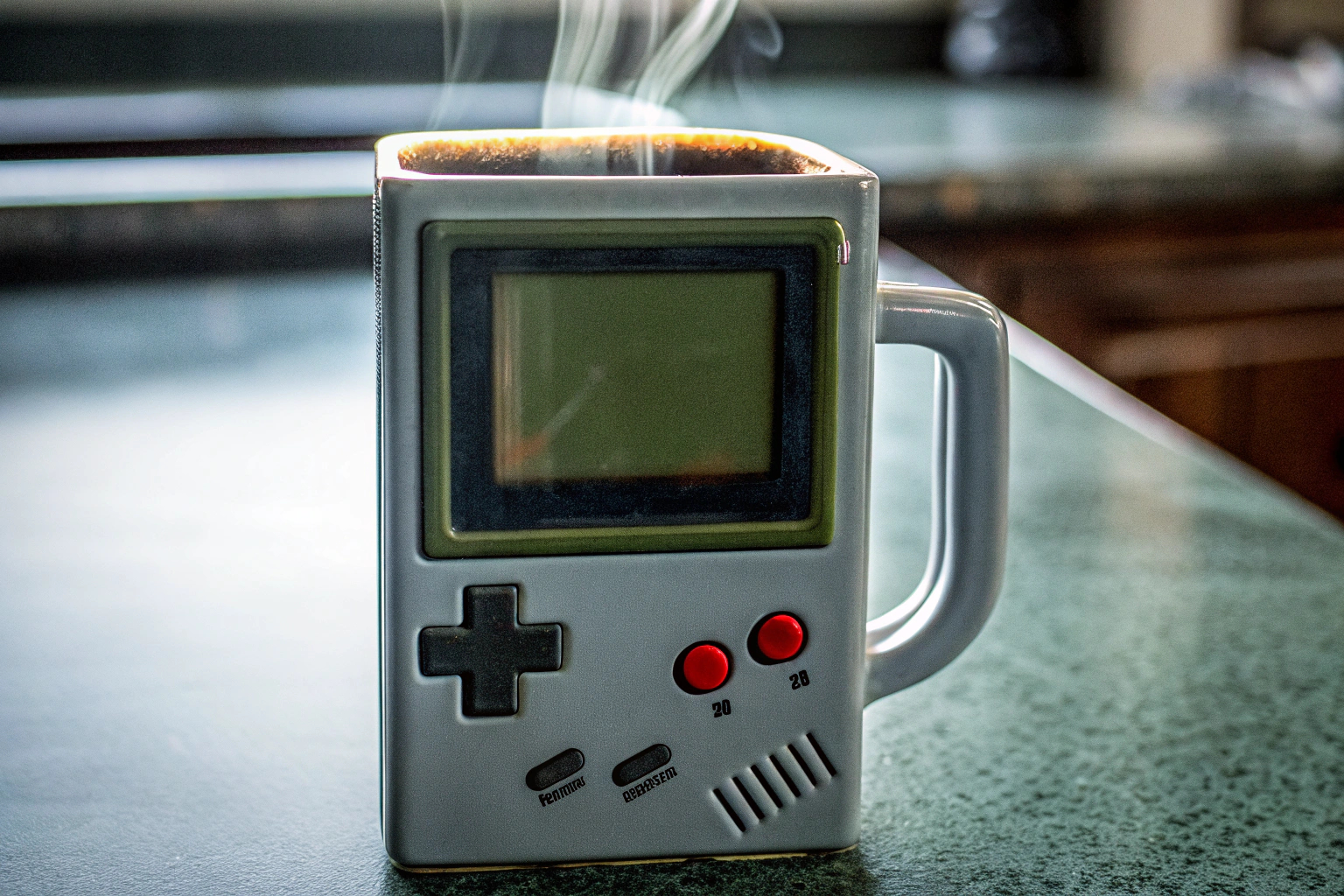 Gameboy Thermoeffekt-Tasse in Aktion