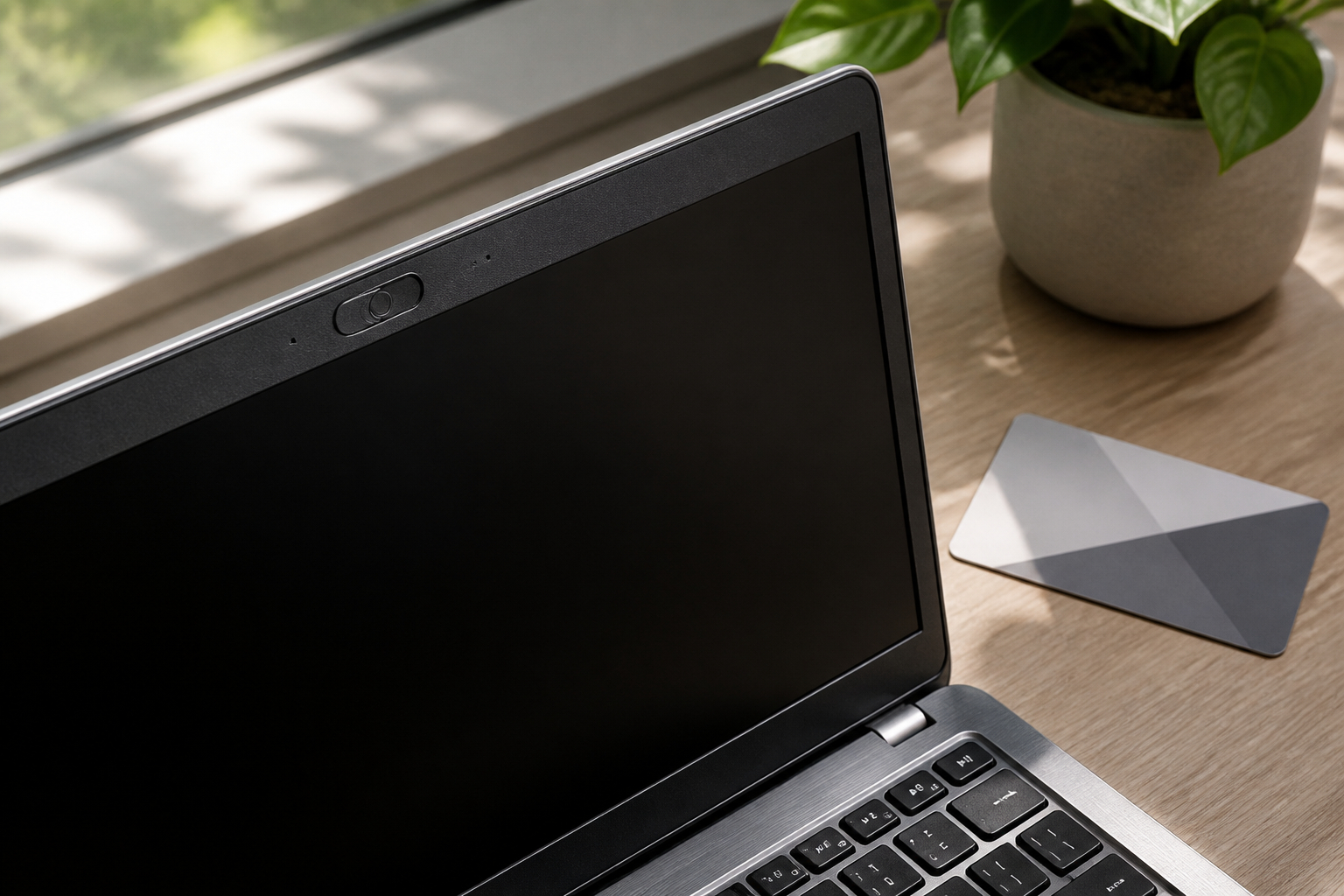 Slider einer Webcam-Abdeckung wird zum Datenschutz geschlossen
