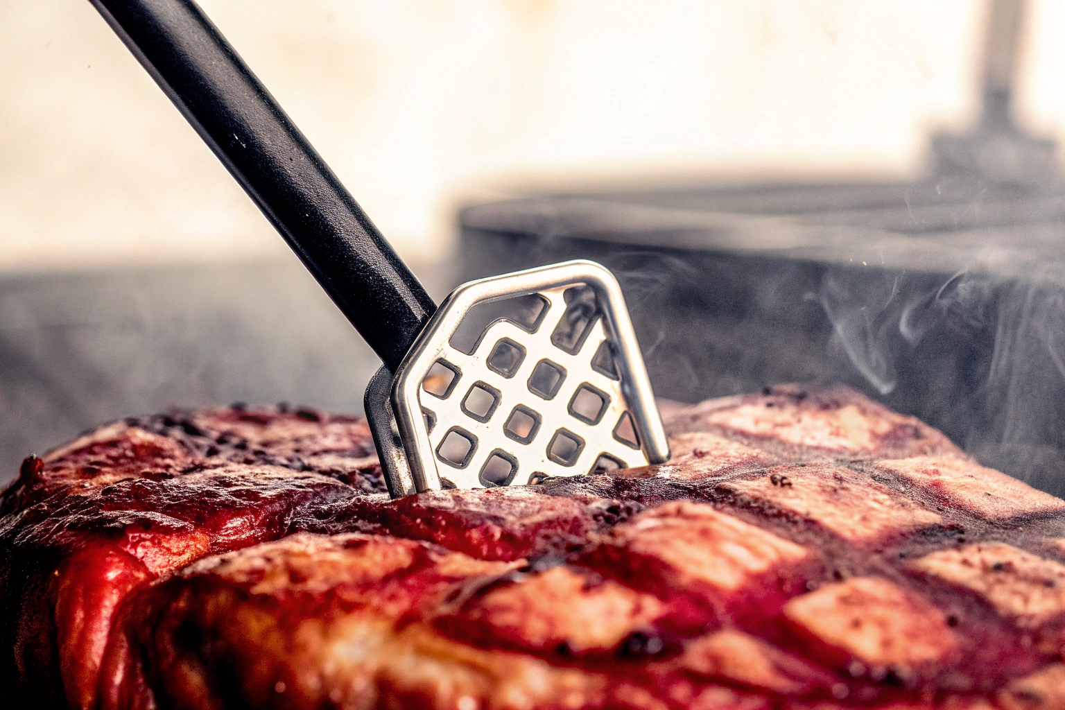 Grill-Brandeisen in Aktion