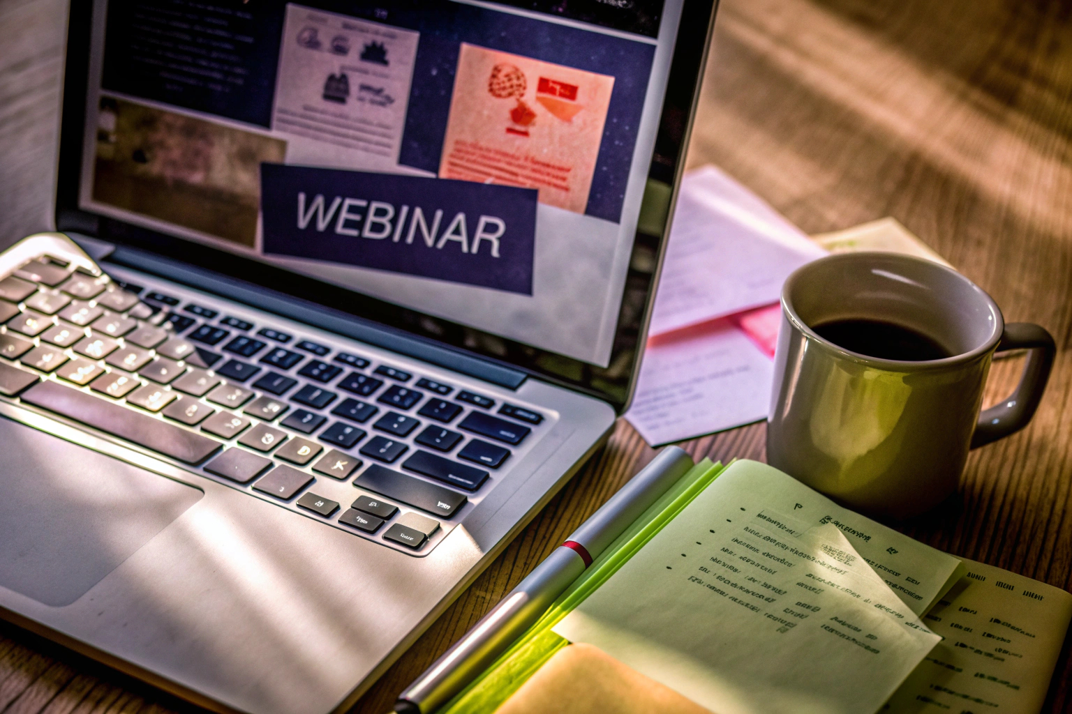 Laptop mit Webinar-Software