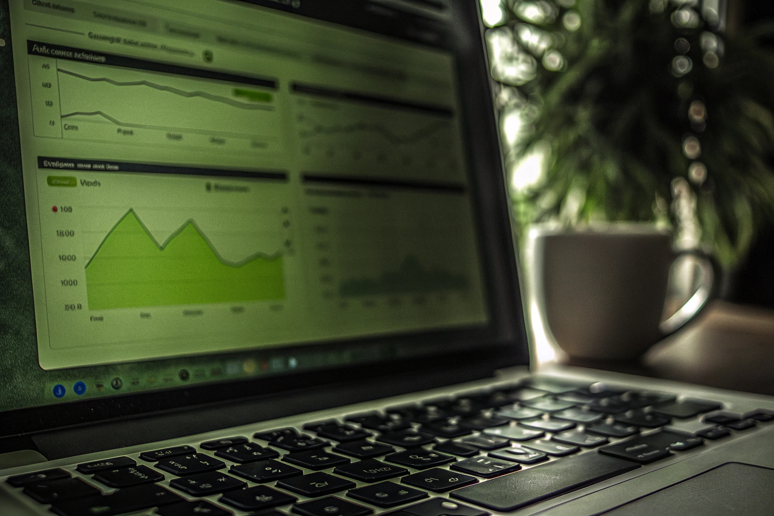 Social-Media-Dashboard auf einem Laptop
