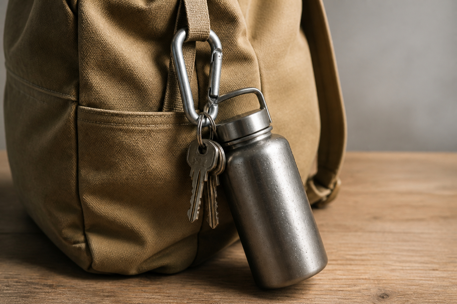 Karabinerhaken als praktisches Werbemittel am Rucksack