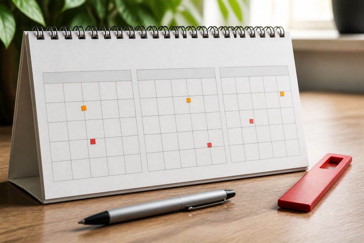 Drei-Monats-Tischkalender für langfristige Büroplanung