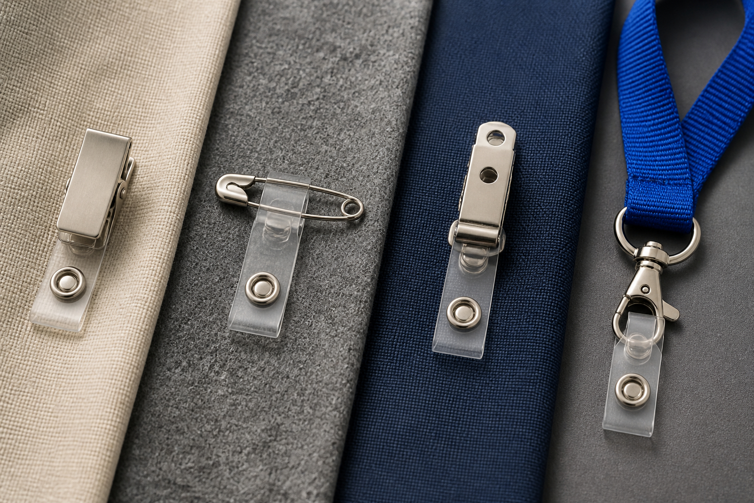 Clip Nadel und Lanyard für Namensschilder im Vergleich