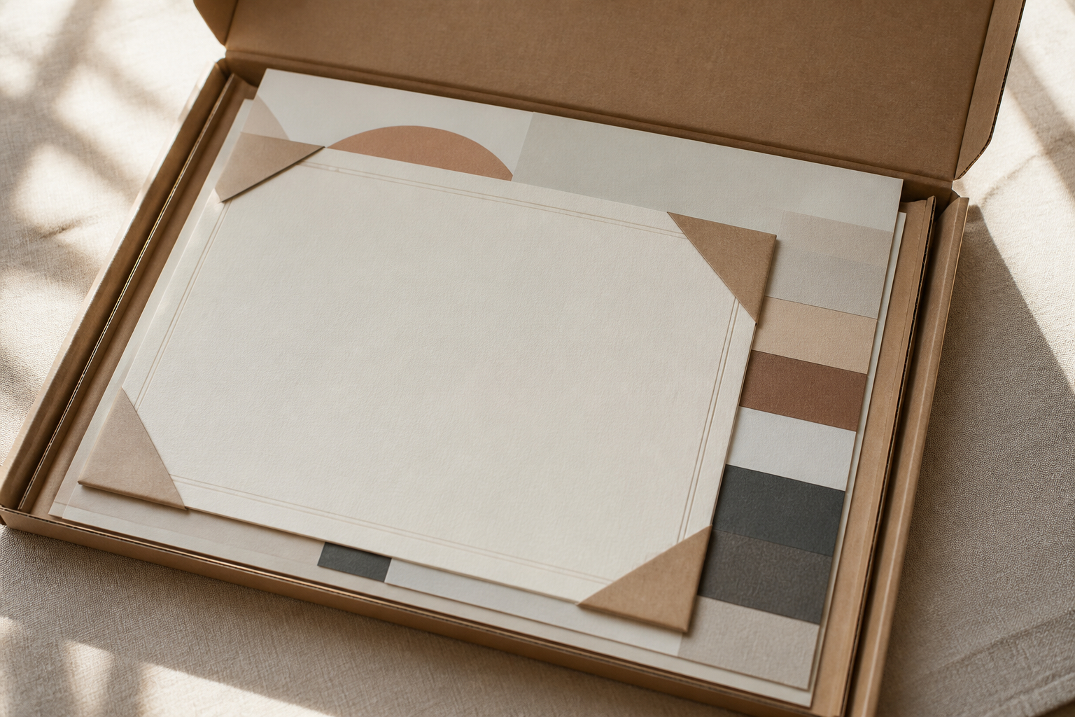 Zertifikat und Prints zwischen stabilen Kartoneinlagen für knickfreien Flachversand