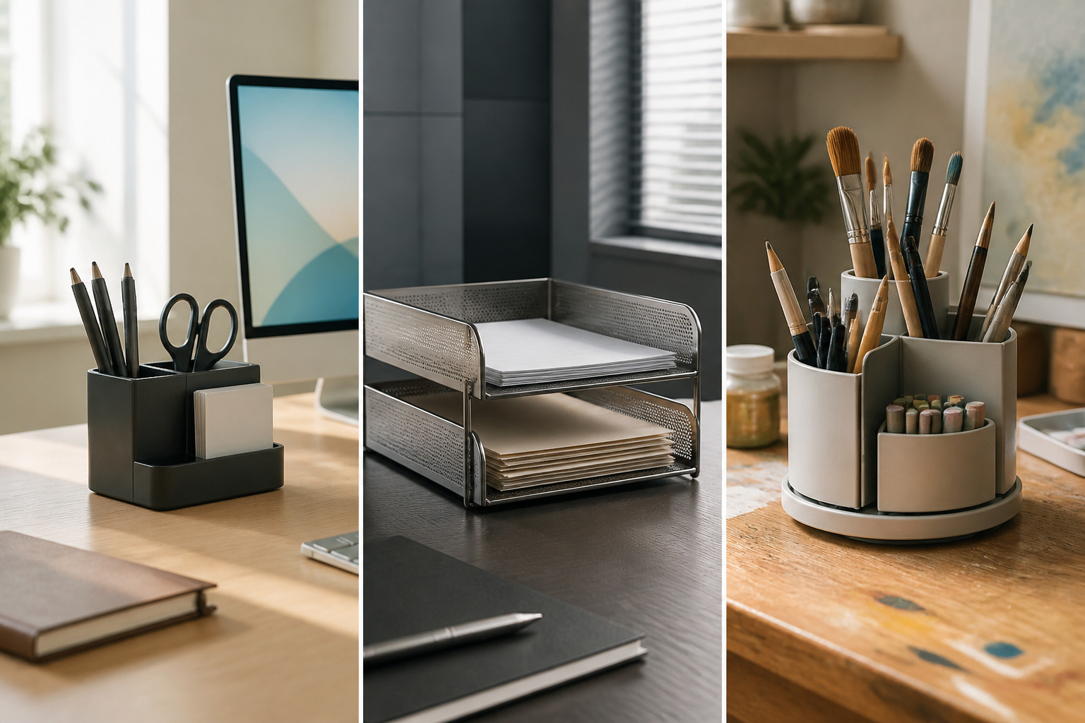 Verschiedene Schreibtisch-Organizer für Büro Homeoffice und Kreativraum