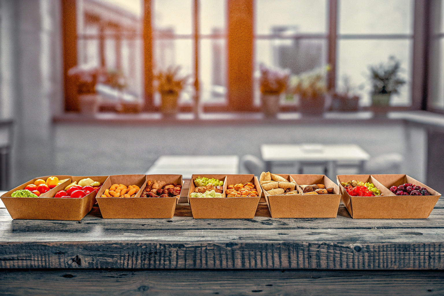 Biologisch abbaubare Snackboxen aus Kraftkarton