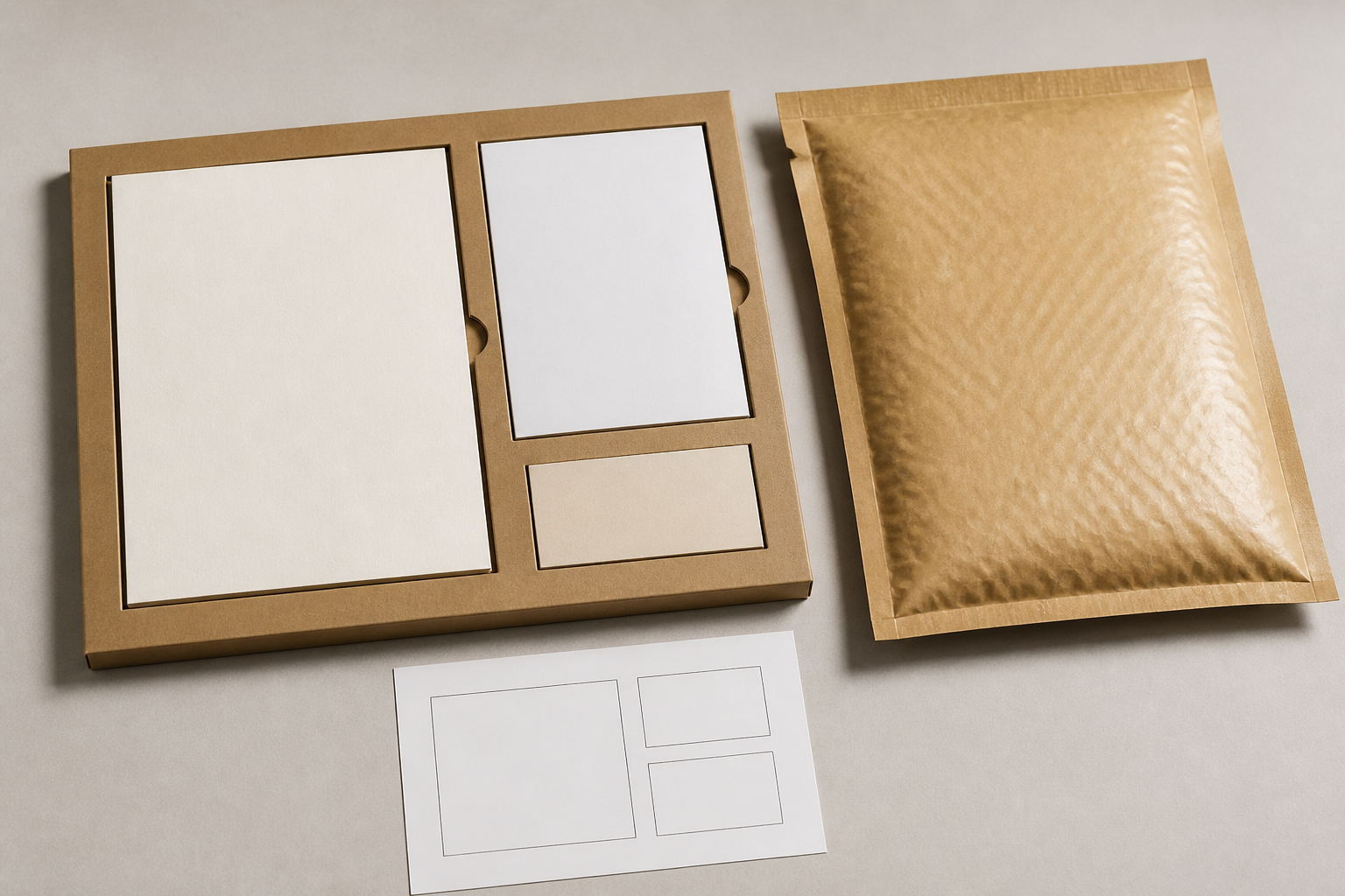 Fertig verpacktes Zertifikat mit Kartoneinlage für sicheren Flachversand