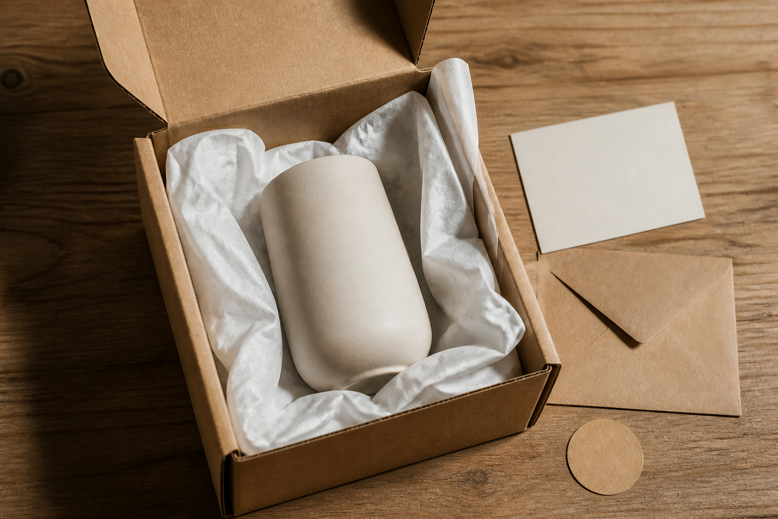 Dankeschön-Karte als Beileger in einem Kundenpaket