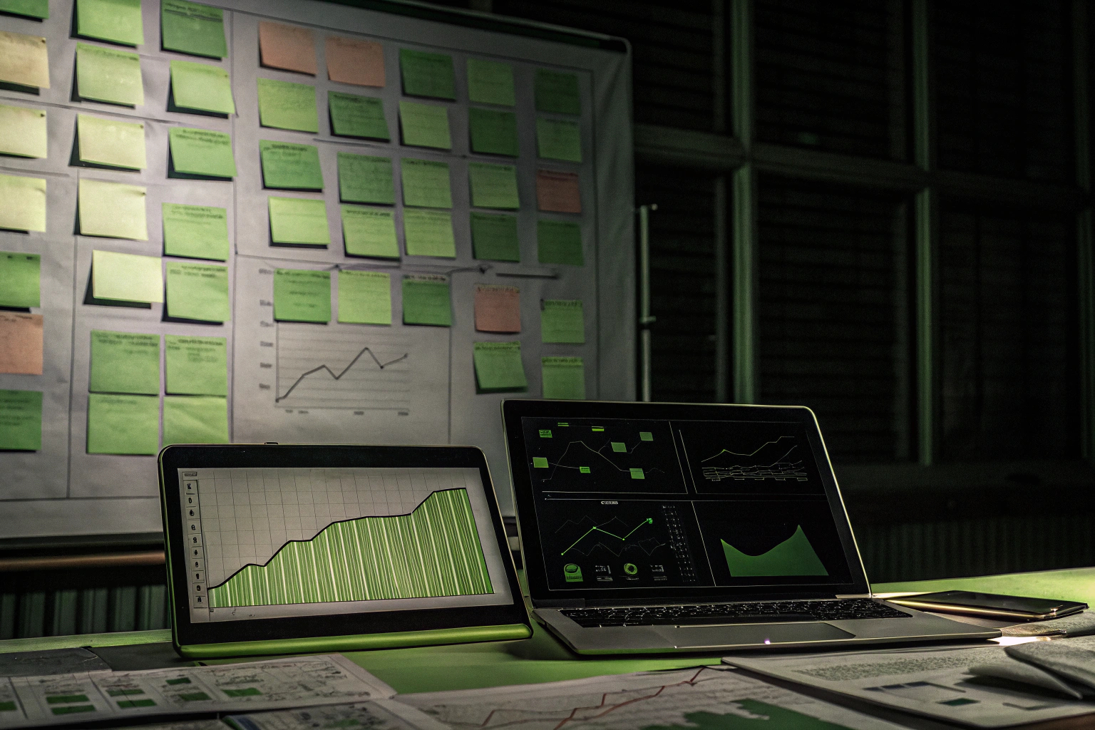 Team arbeitet an Social-Media-Marketingkampagne