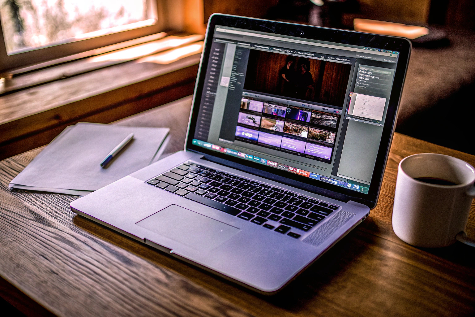 Video-Editing-Software auf einem Laptop