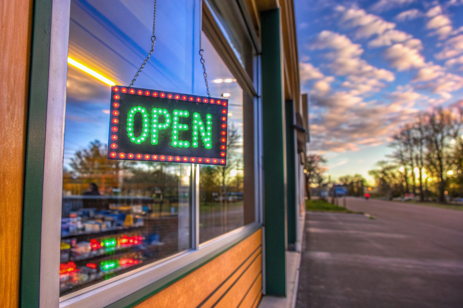 LED Open Schild
