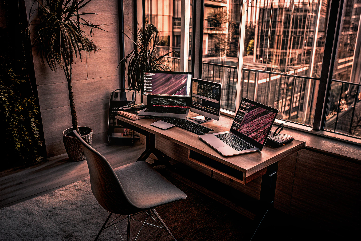 Modernes Büro mit digitalen Geräten