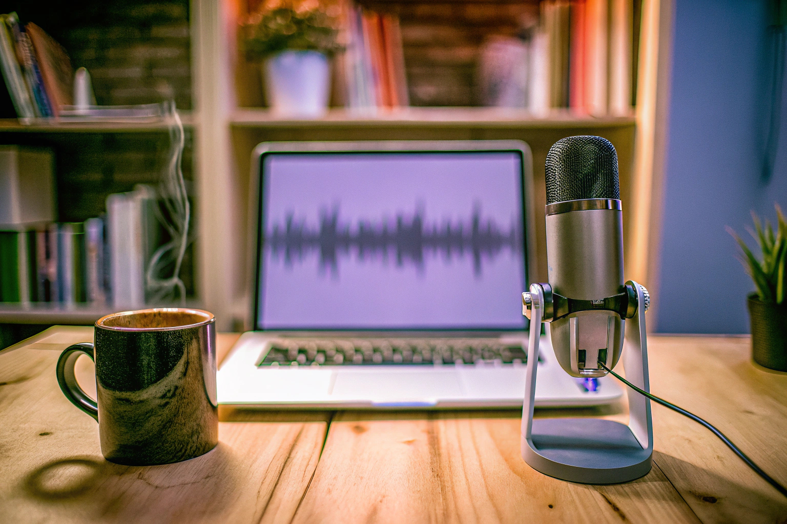 Podcaster bei der Arbeit
