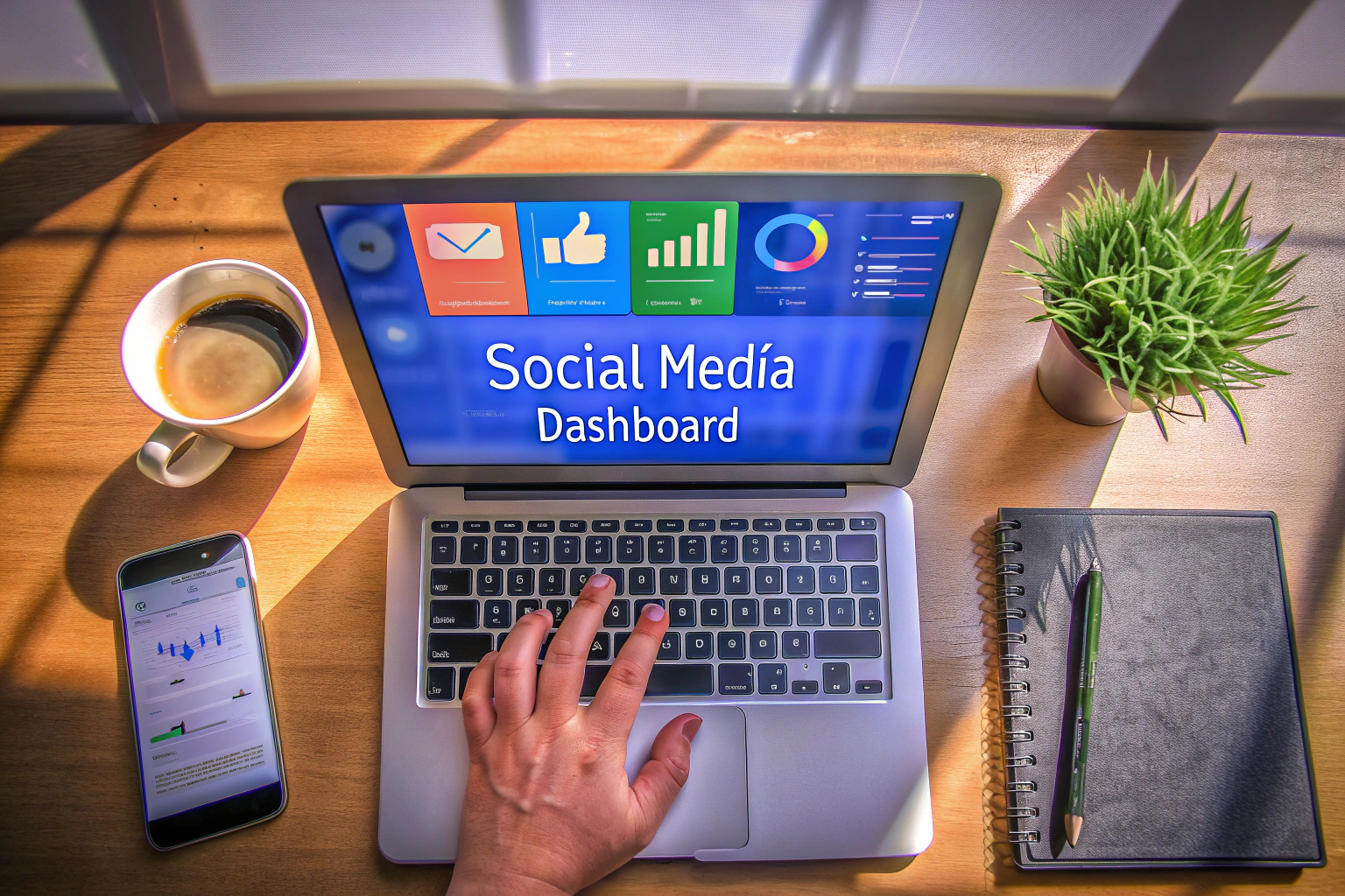 Social Media Manager mit Laptop