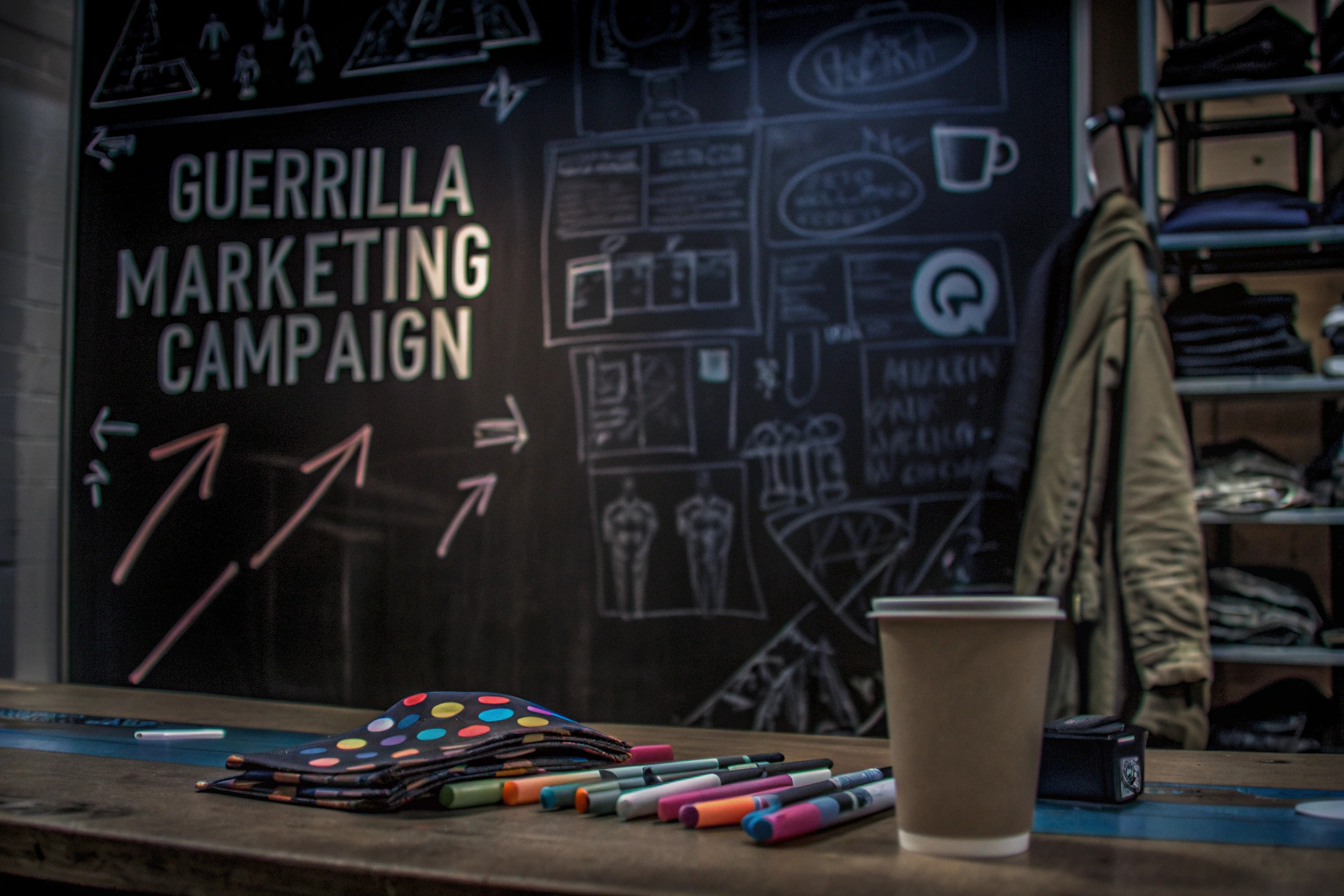 Kreatives Team beim Entwickeln einer Guerilla-Marketing-Strategie