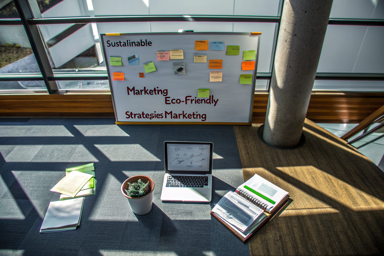 Team diskutiert nachhaltige Marketingstrategien