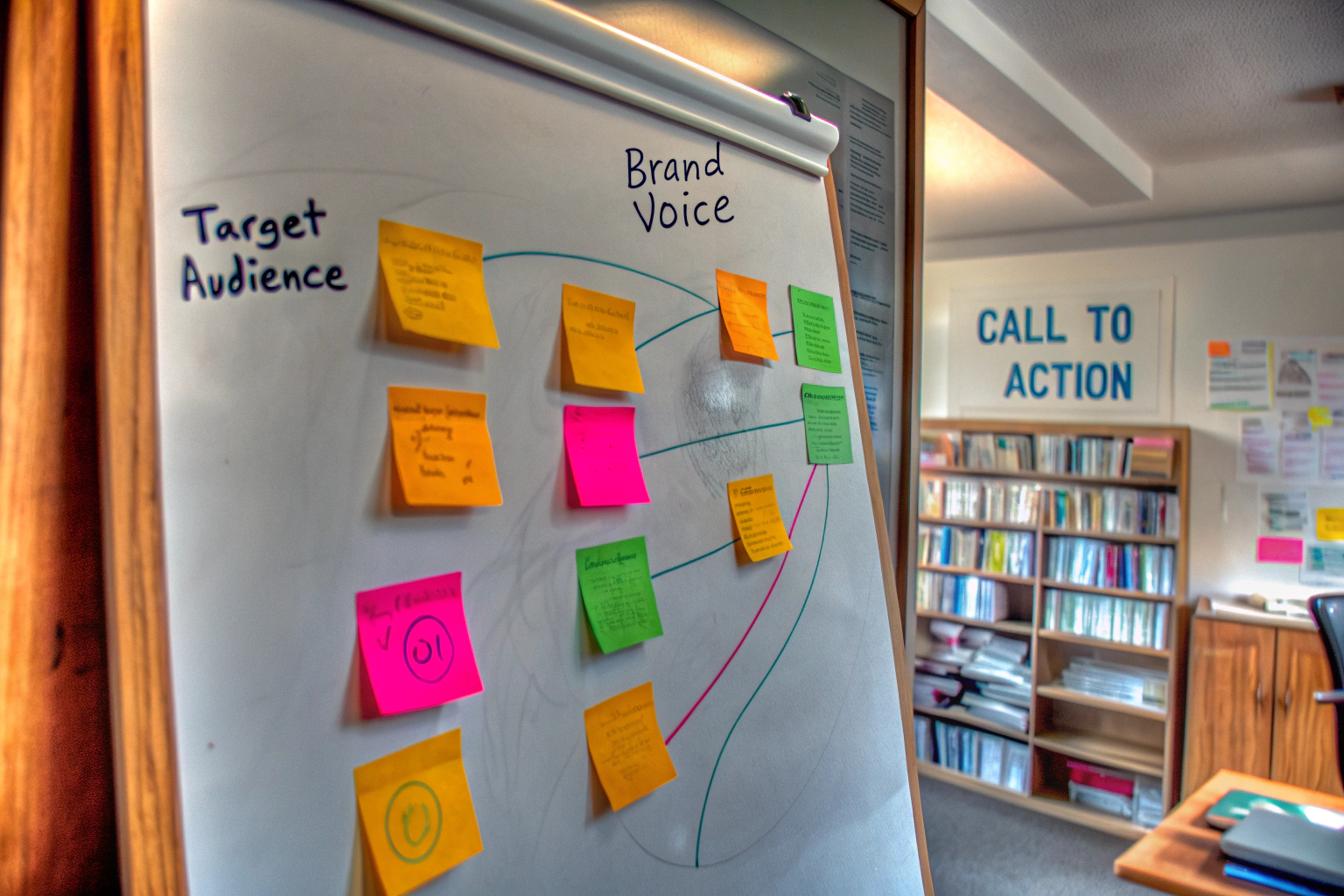 Marketingkonzepte auf einem Whiteboard