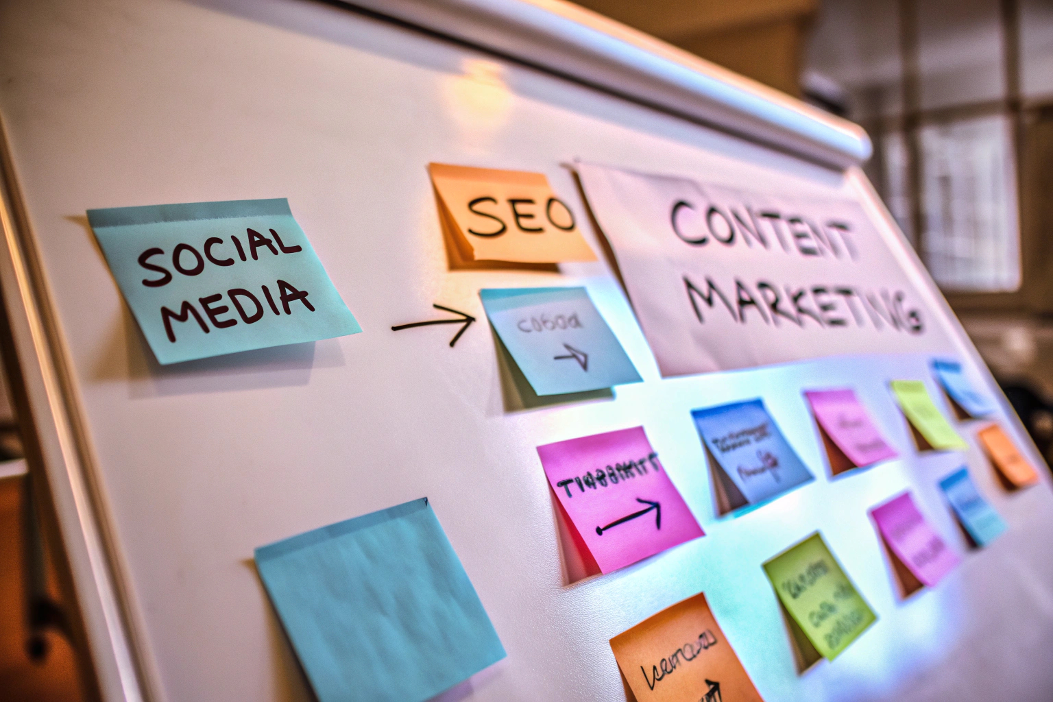 Marketingziele auf einem Whiteboard