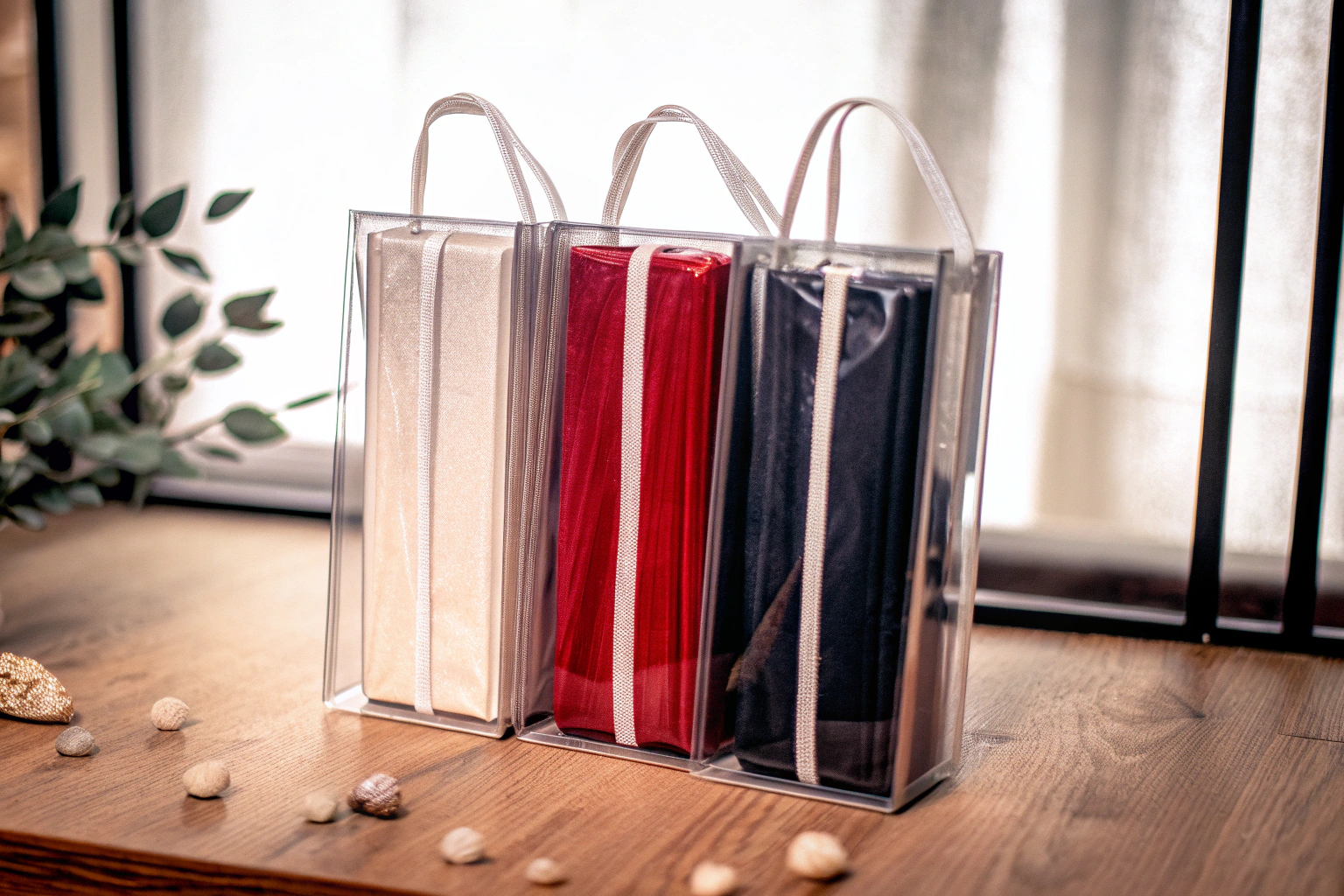 Verschiedene transparente Verpackungen