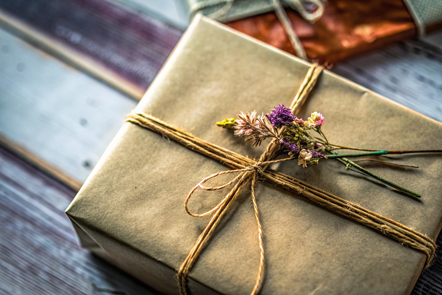 DIY-Geschenkverpackung mit Blumen