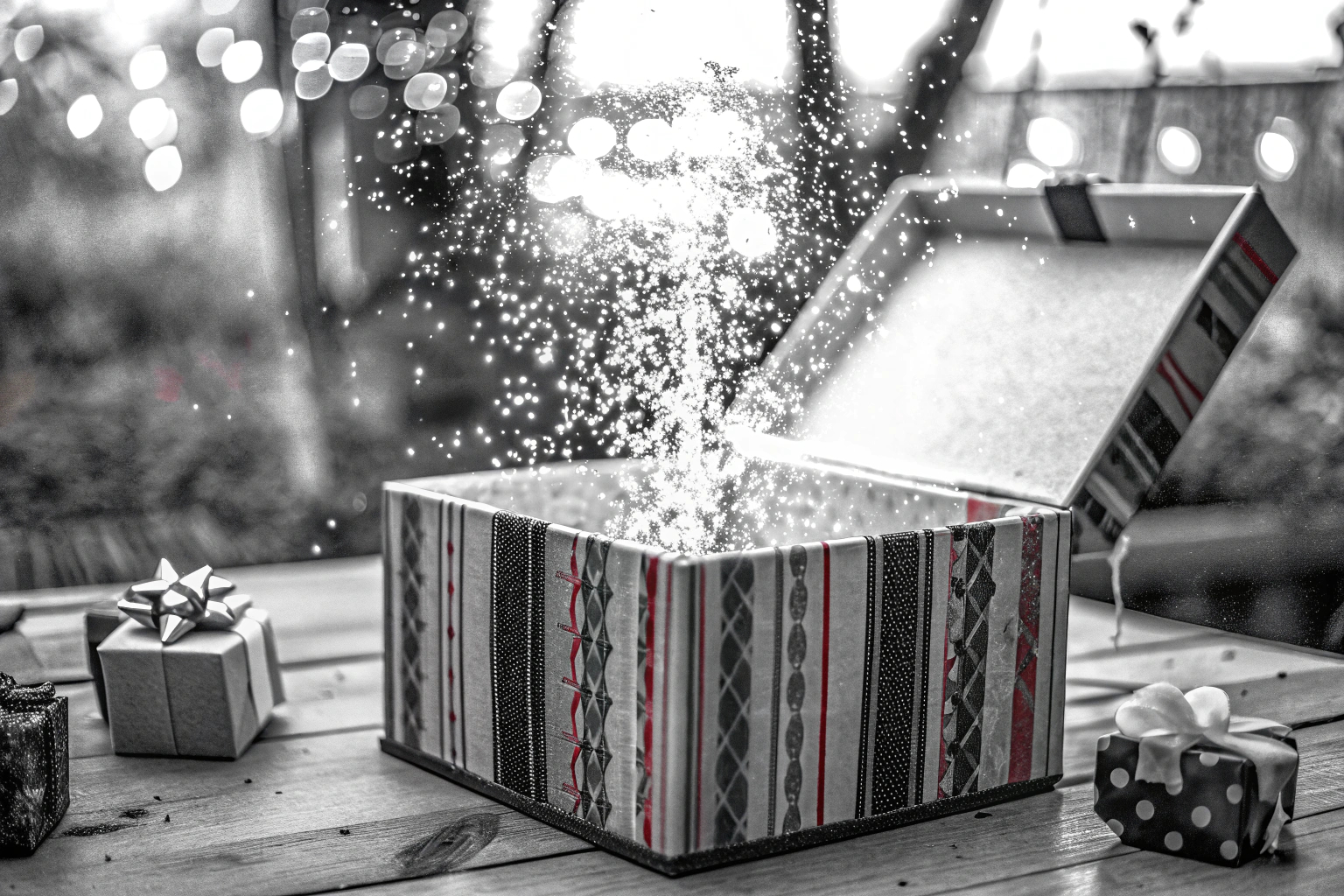 Explosionsbox mit Konfetti