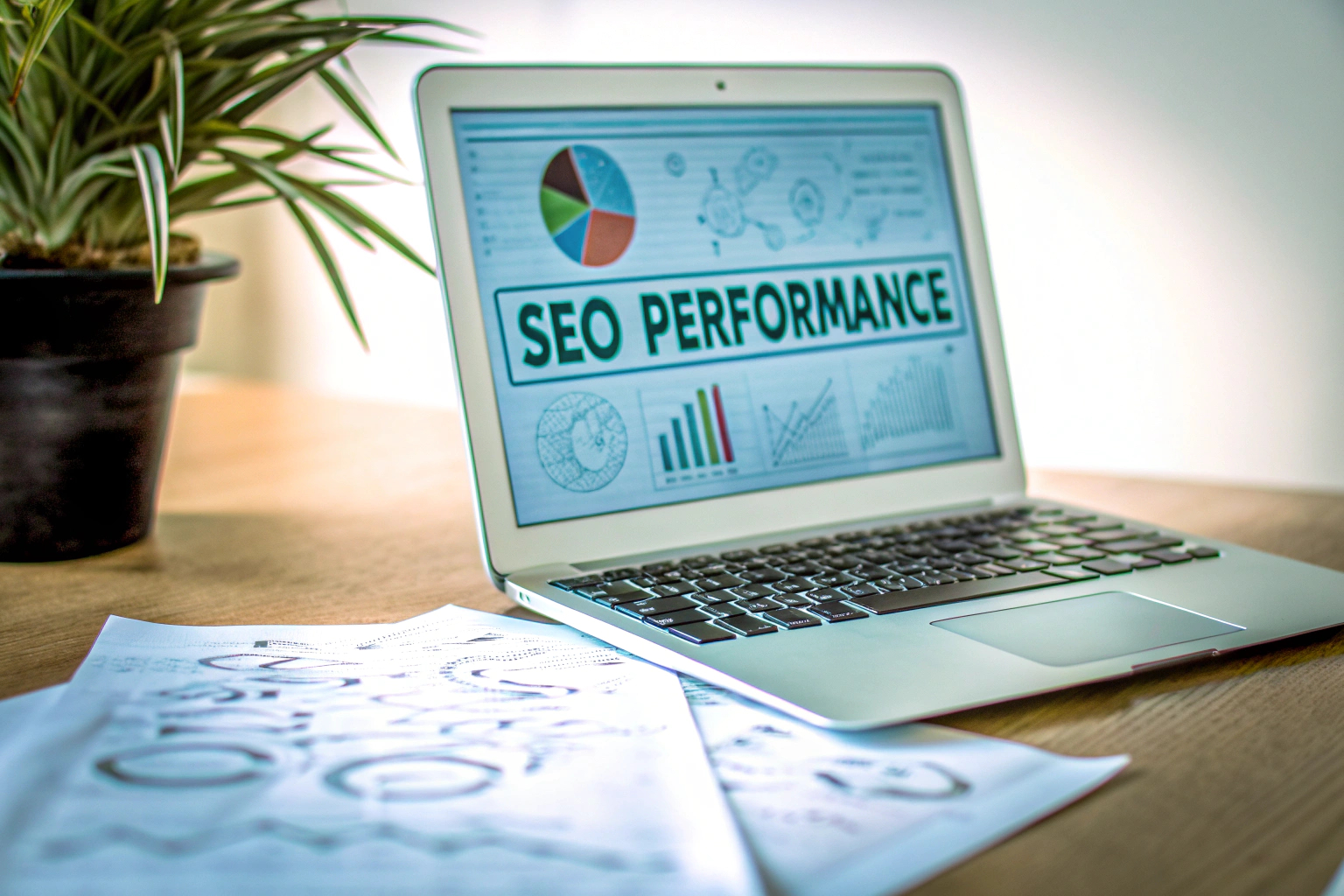 SEO-Texten auf Laptop