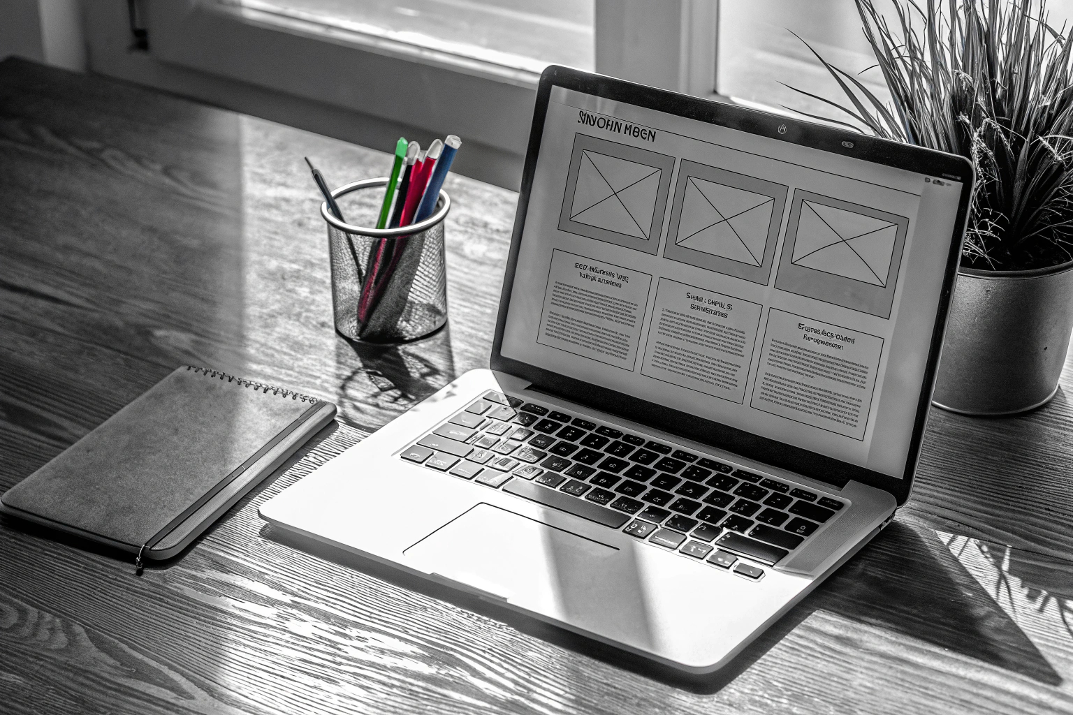 Newsletter-Gestaltung am Laptop