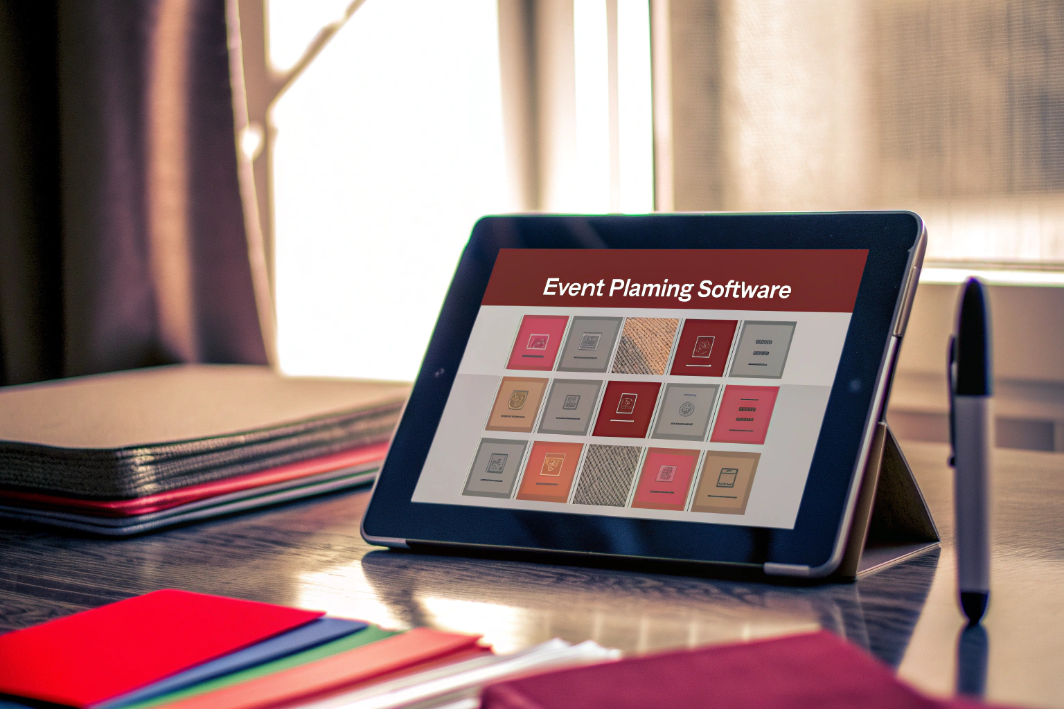Eventplanungssoftware auf einem Tablet