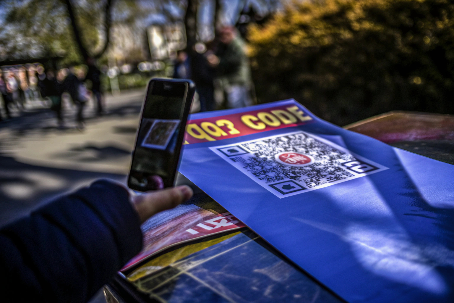QR-Code-Scan auf Flyer