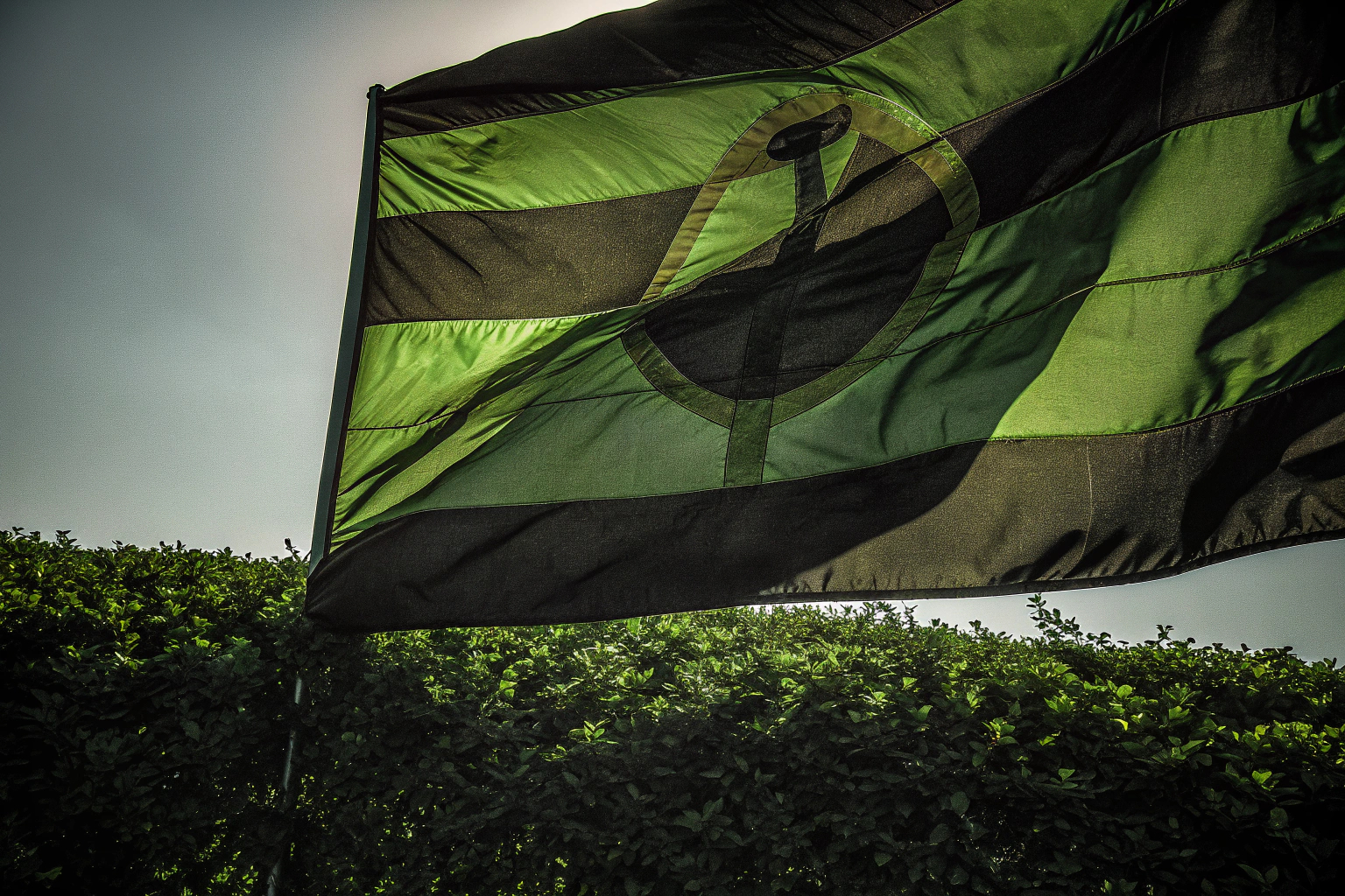 Personalisierte Flagge im Wind