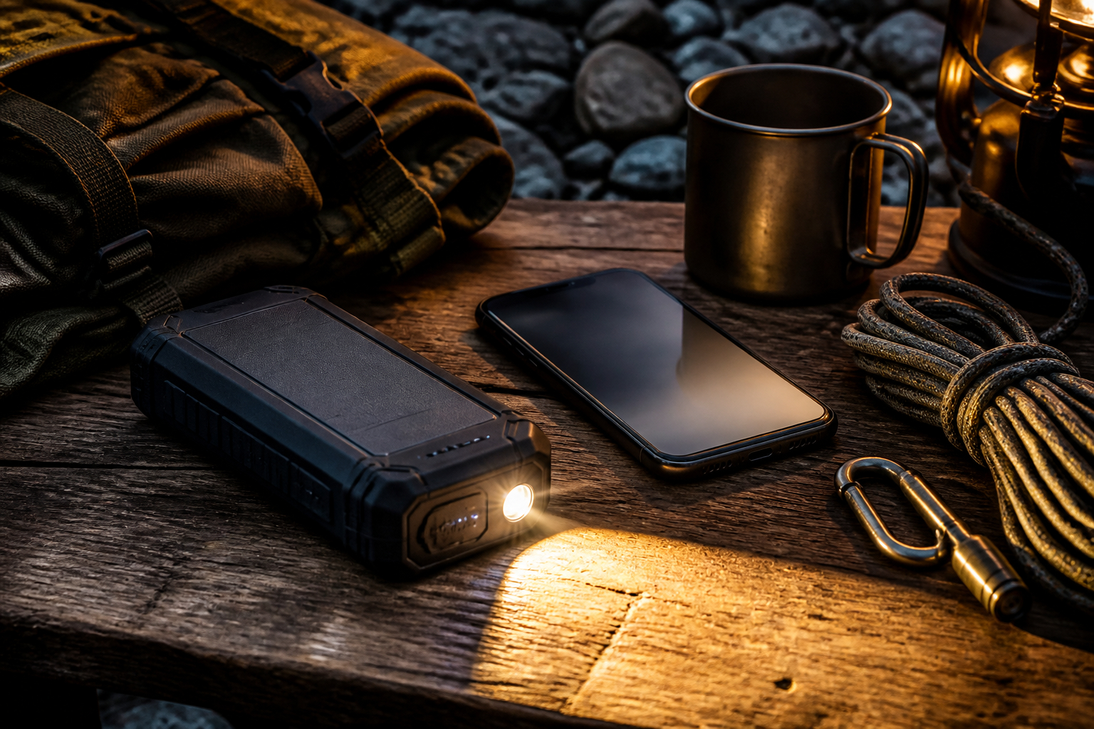 Powerbank mit Taschenlampe für Outdoor- und Reisekampagnen