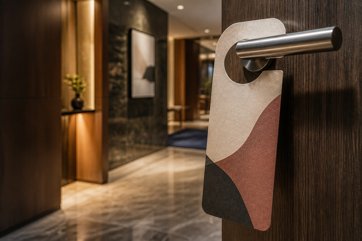 Türänger als Werbefläche an einem Hotelzimmer