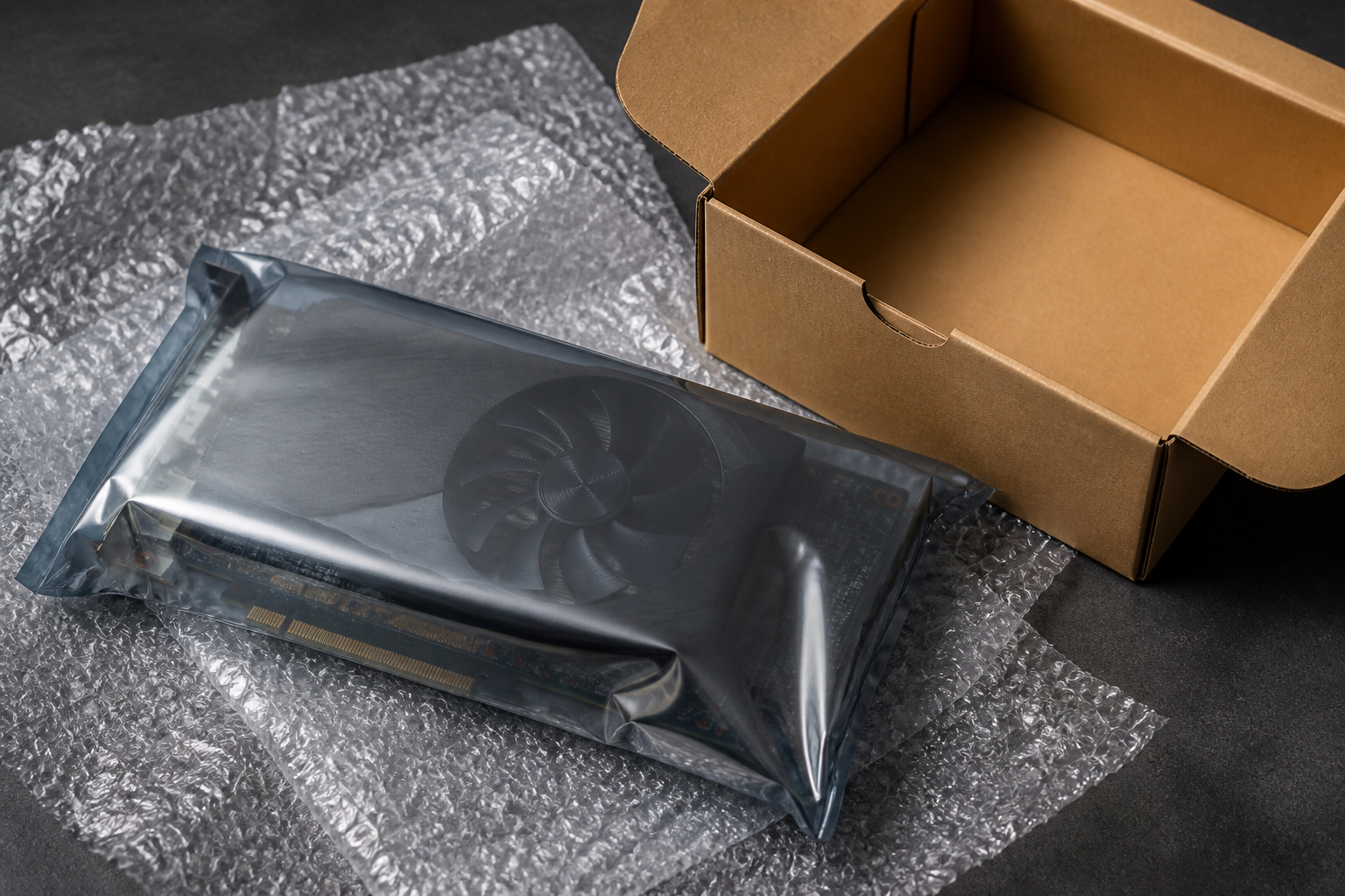 Elektronik mit ESD-Beutel und antistatischer Luftpolsterfolie verpacken