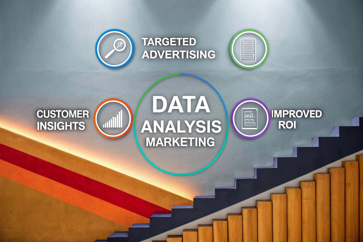 Grafik, die die Vorteile der Datenanalyse im Marketing zusammenfasst. Vorteile der Datenanalyse im Marketing