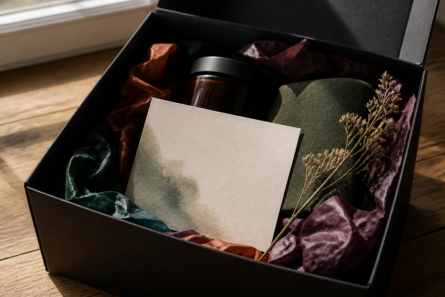 Persönliche Karte in einem authentischen Influencer-Paket