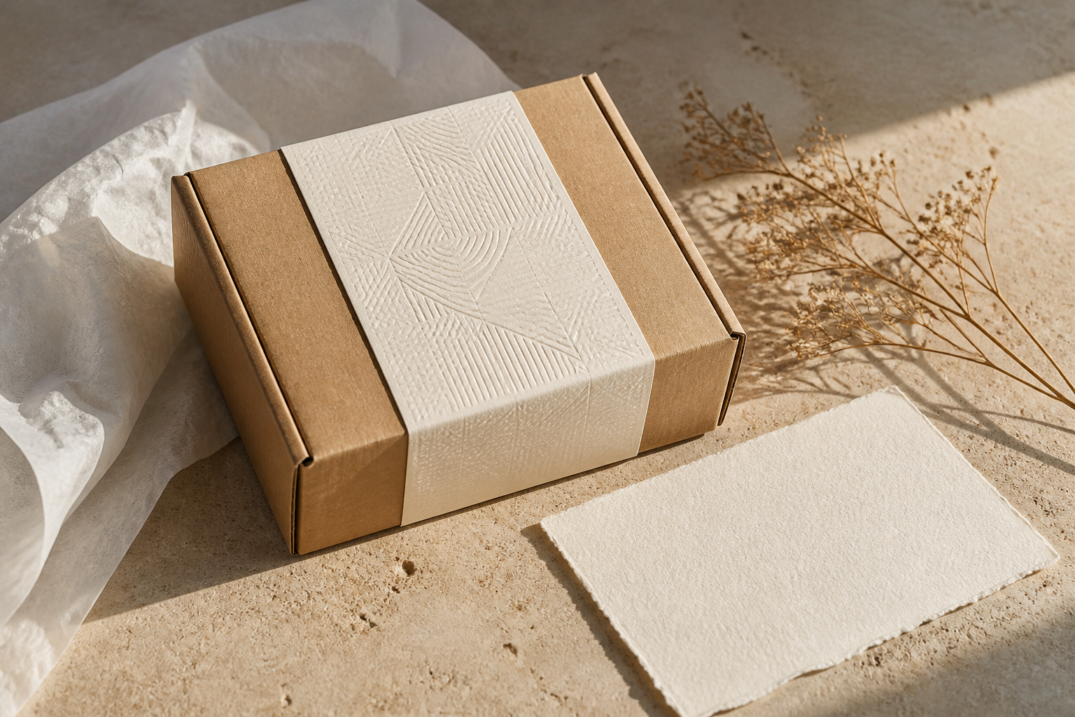 Geprägtes Logo auf nachhaltiger Produktverpackung