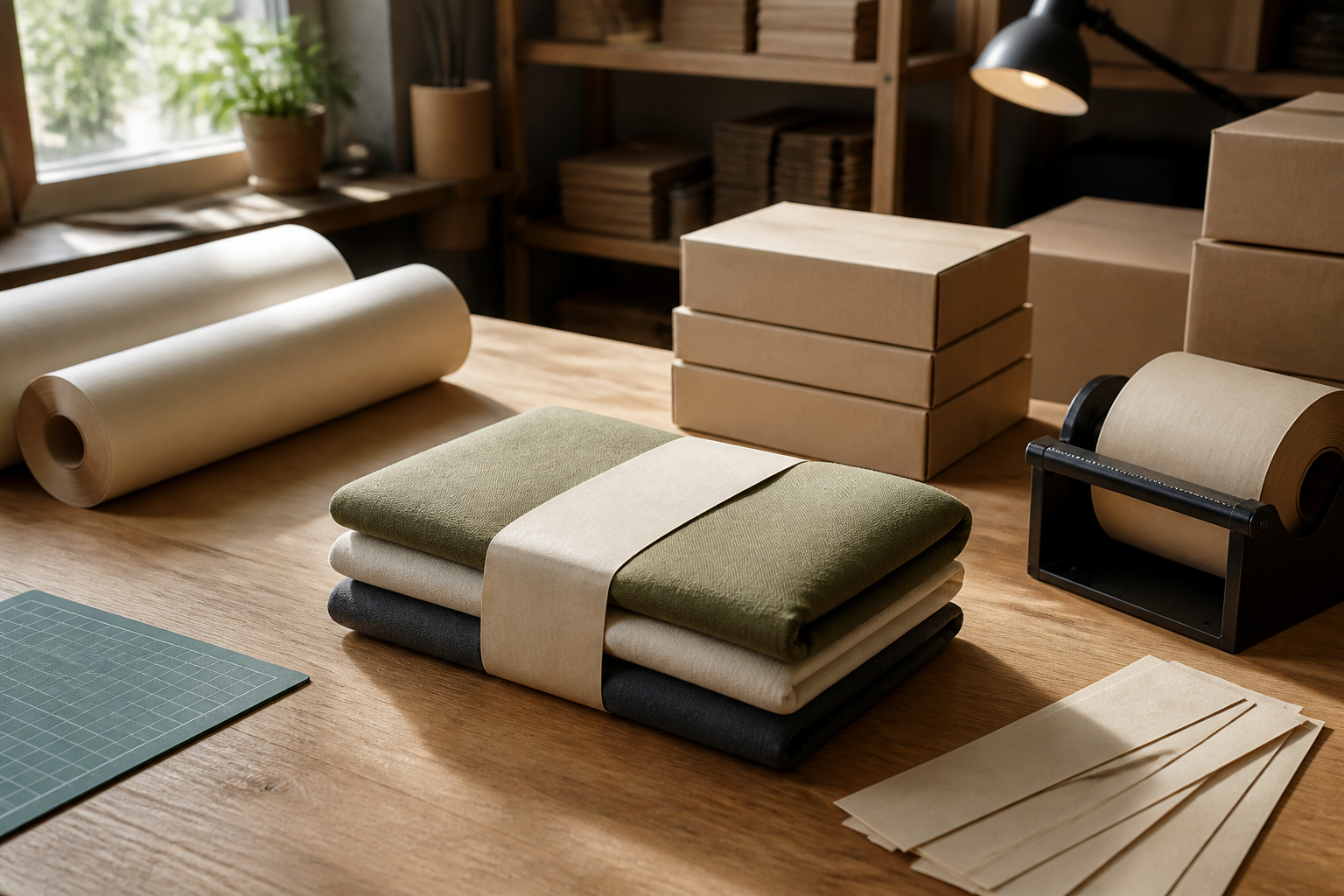 Verpackungsstation für kleine Serien mit Papierbanderolen