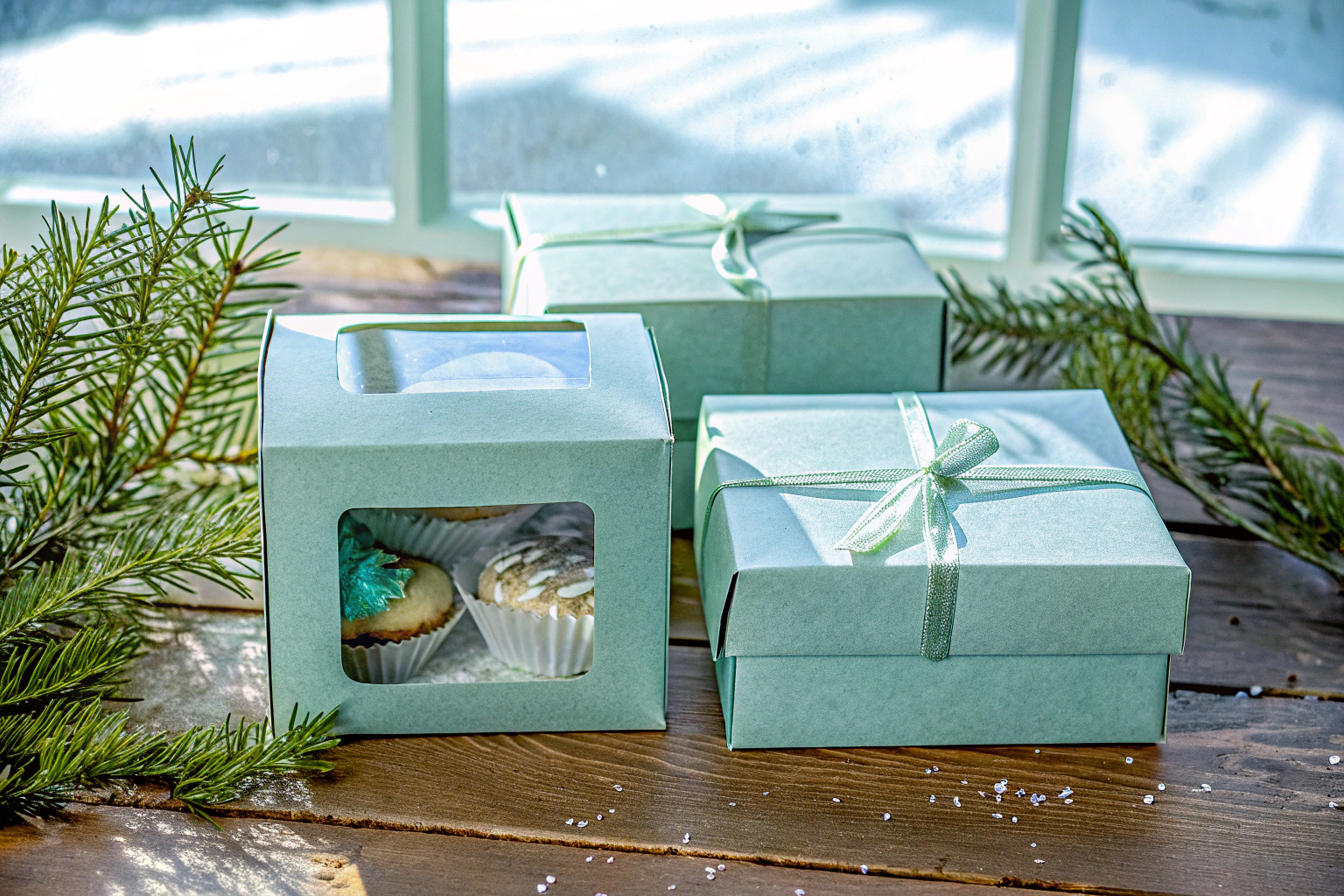 Kraftpapier Geschenkboxen