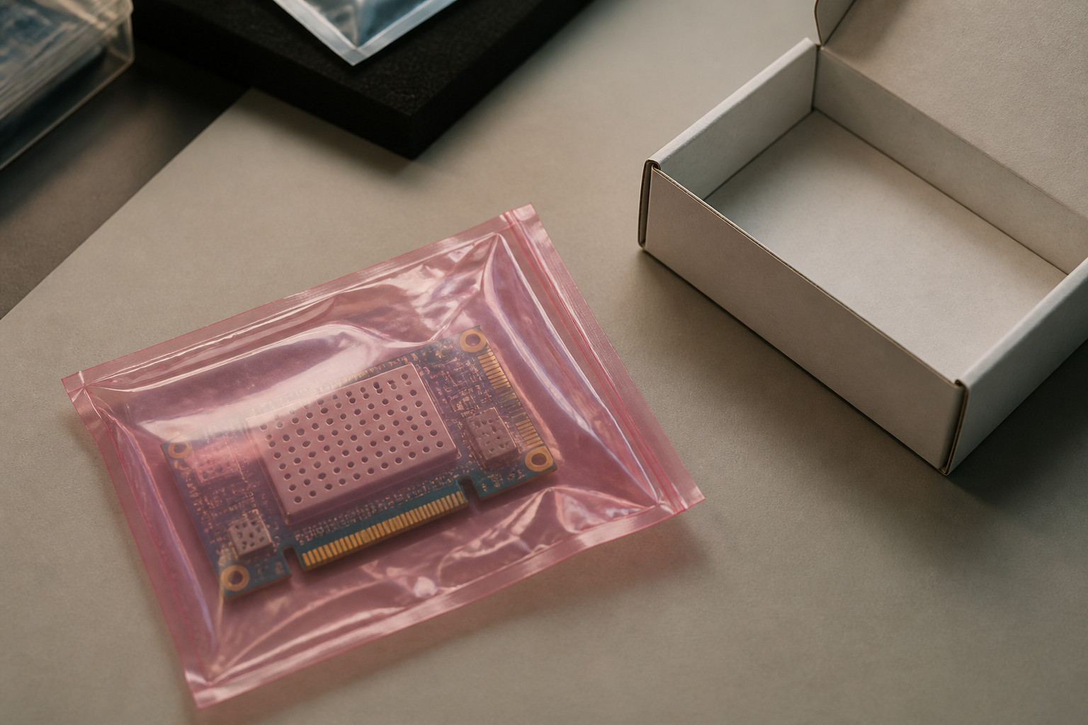 Standardisierter Ablauf beim Verpacken von Elektronik im Ersatzteillager