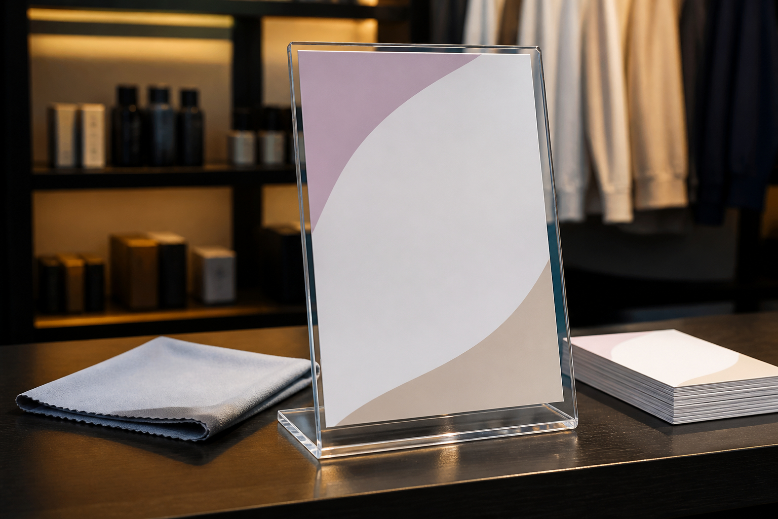 Pflege und Austausch eines Acryl POS-Aufstellers