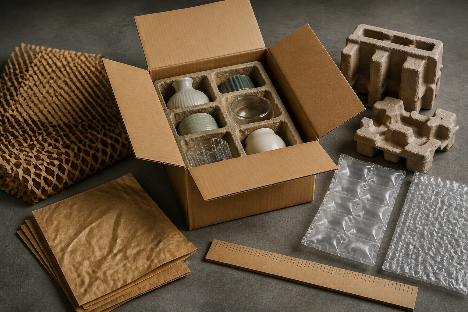 Mittelgroßen Versandkarton richtig mit Polsterung packen