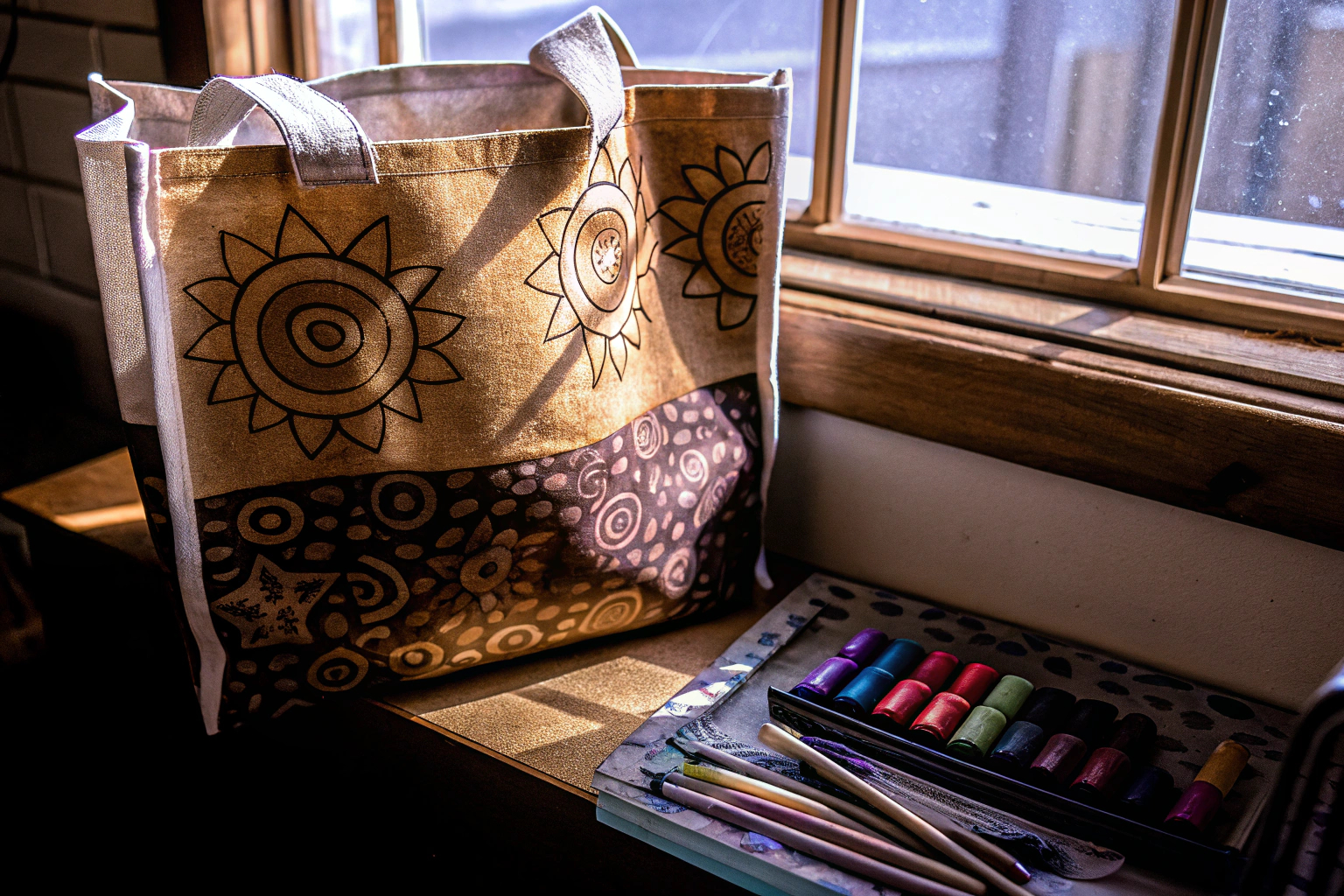 Nachhaltige Stofftasche zum Bemalen