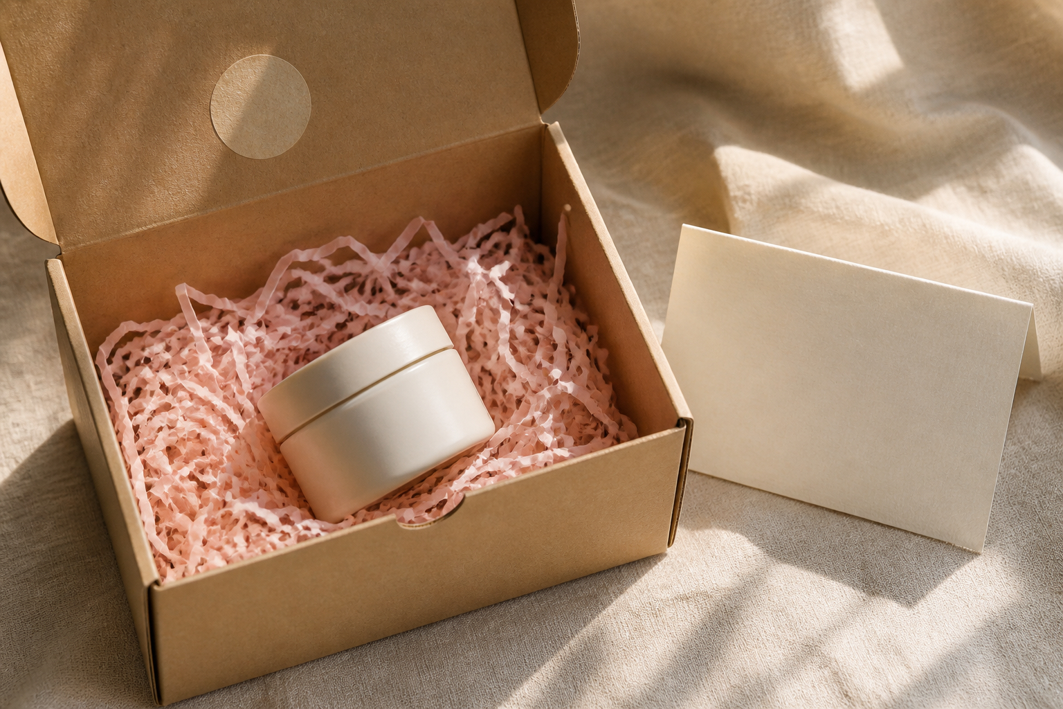 Rosa Papierfüllmaterial für nachhaltige Geschenkverpackung